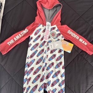 Disney Red and Blue Spider-Man Kids Swim One Piece